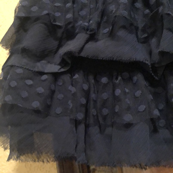 NWT HTF Rare Vintage Hollister Navy Blue ruffled tiered skirt. Beautiful details - Picture 3 of 12
